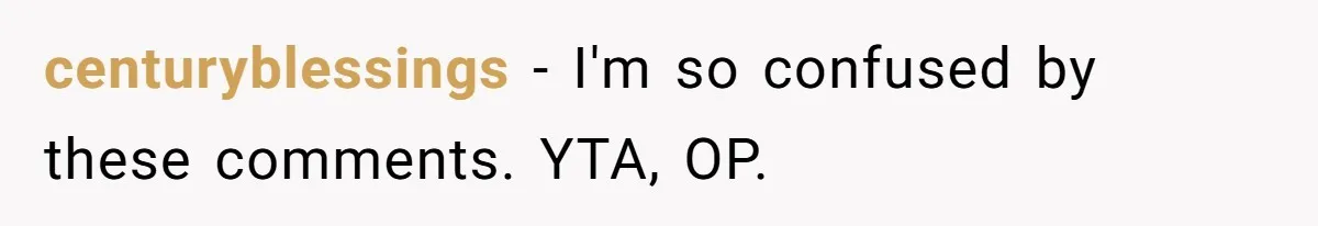 centuryblessings − I'm so confused by these comments. YTA, OP.