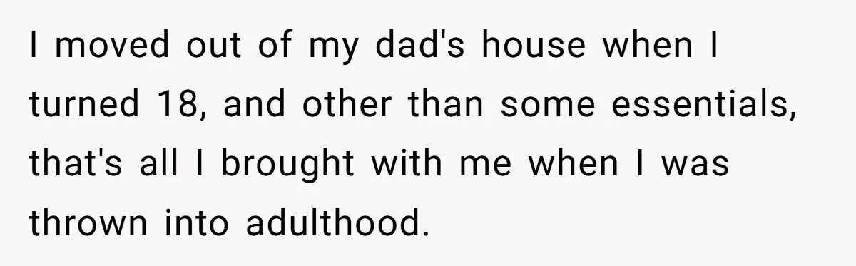 I moved out of my dad's house when I turned 18, and other than some essentials, that's all I brought with me when I was thrown into adulthood.