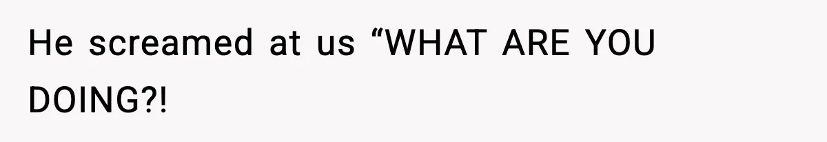 He screamed at us “WHAT ARE YOU DOING?!