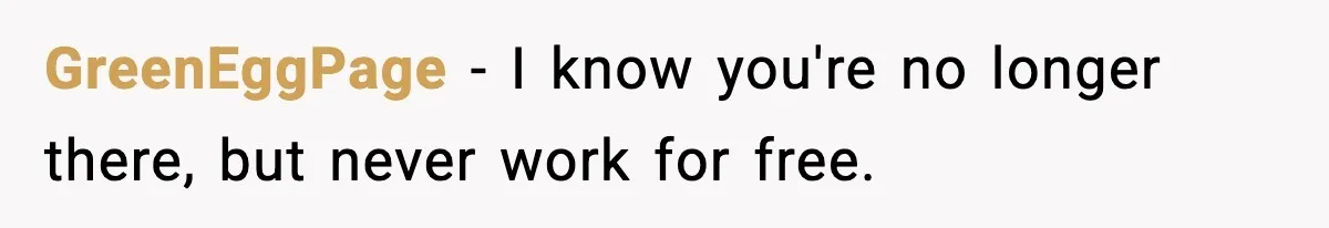 GreenEggPage − I know you're no longer there, but never work for free.