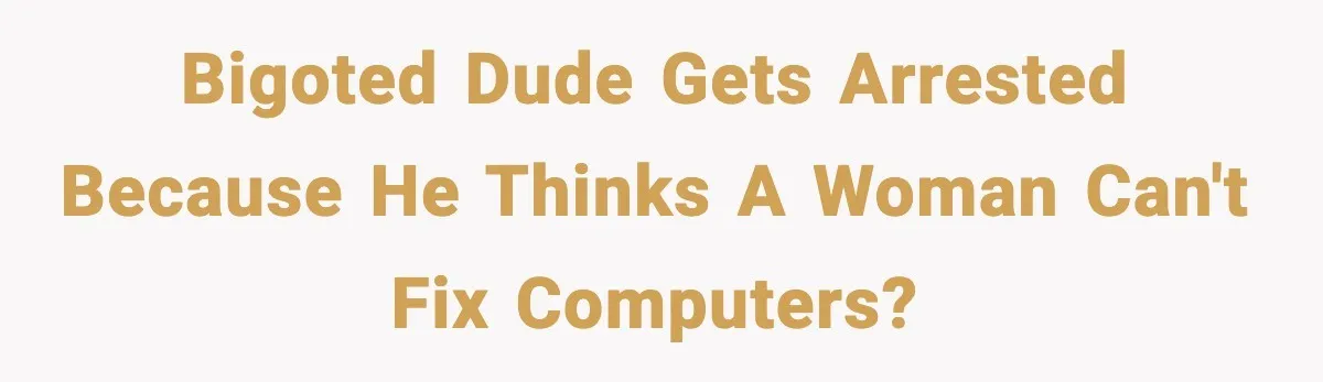Bigoted Dude gets Arrested Because He Thinks a WOMAN can't Fix Computers?