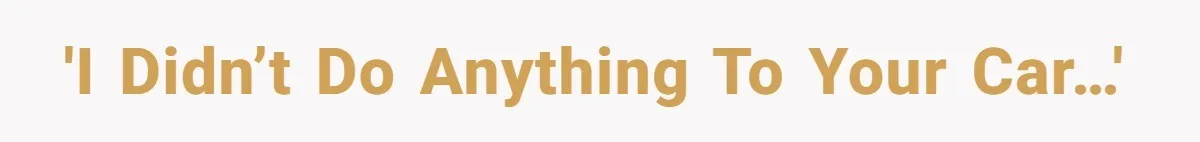 'I didn’t do anything to your car…'