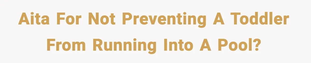 AITA for not preventing a toddler from running into a pool?