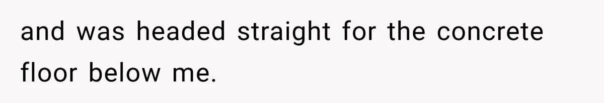 and was headed straight for the concrete floor below me.