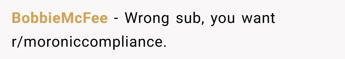 BobbieMcFee − Wrong sub, you want r/moroniccompliance.