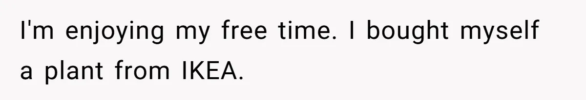 I'm enjoying my free time. I bought myself a plant from IKEA.