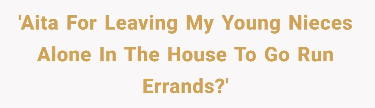 'AITA for leaving my young nieces alone in the house to go run errands?'