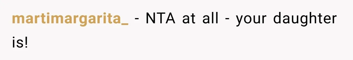 martimargarita_ − NTA at all - your daughter is!