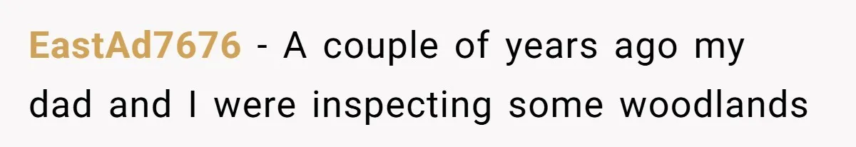EastAd7676 − A couple of years ago my dad and I were inspecting some woodlands