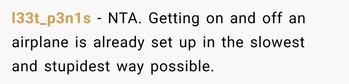 l33t_p3n1s − NTA. Getting on and off an airplane is already set up in the slowest and stupidest way possible.