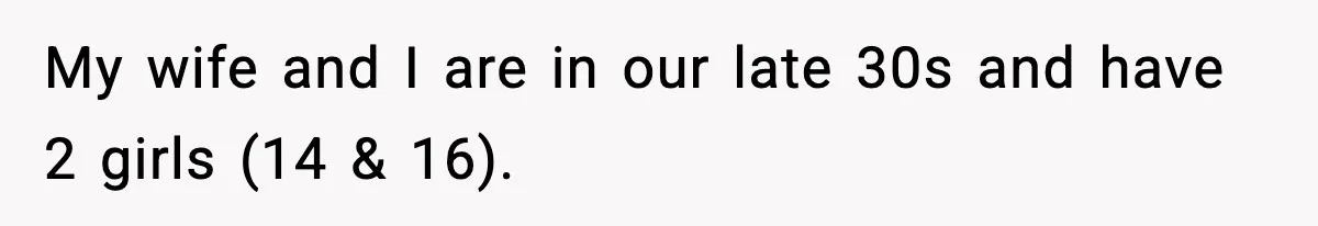 Wife Gets Dream Job Across The Country, But Husband Refuses To Move And Tells Her To Choose Between Career And Family My wife and I are in our late 30s and have 2 girls (14 & 16).