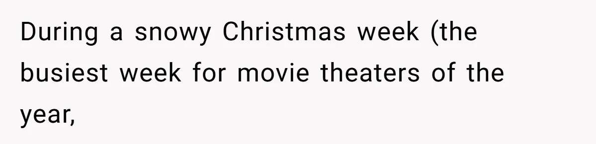 During a snowy Christmas week (the busiest week for movie theaters of the year,