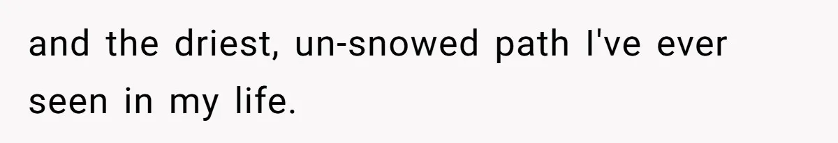 and the driest, un-snowed path I've ever seen in my life.