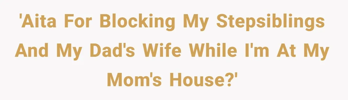 'AITA for blocking my stepsiblings and my dad's wife while I'm at my mom's house?'