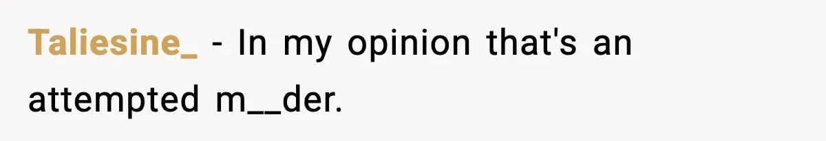 Taliesine_ − In my opinion that's an attempted m__der.