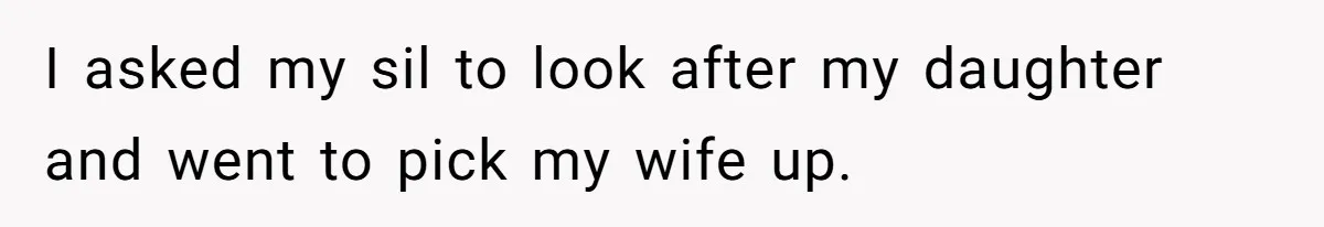 I asked my sil to look after my daughter and went to pick my wife up.