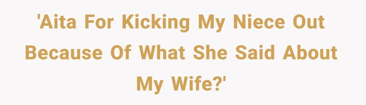 'AITA for kicking my niece out because of what she said about my wife?'