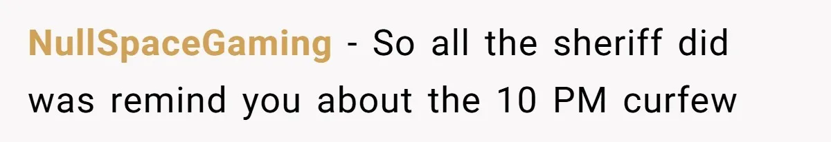 NullSpaceGaming − So all the sheriff did was remind you about the 10 PM curfew
