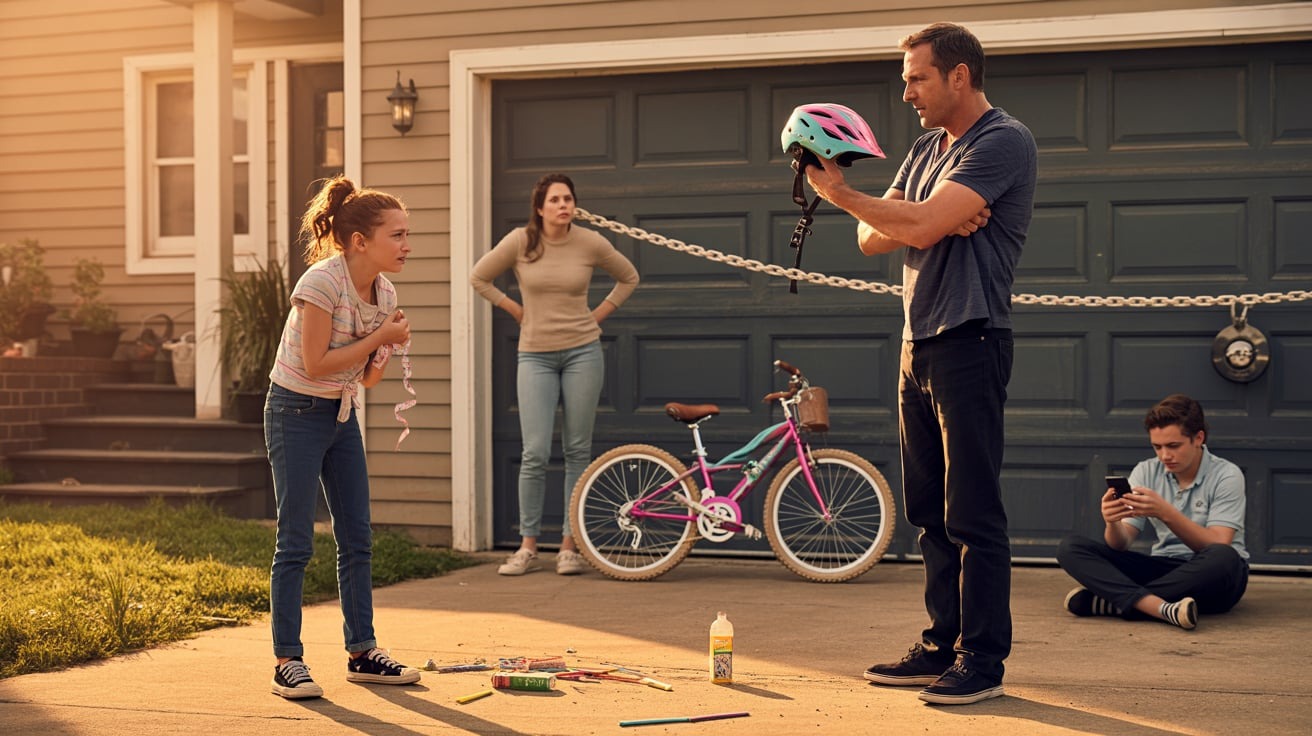 Dad Enforces Helmet Rule and Takes Away Bike - His Wife Says He Went Too Far