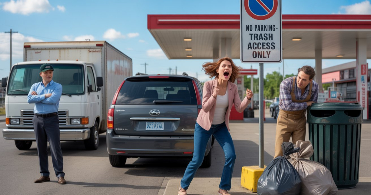 Tourist Blocks Dumpster Access, Then Screeches When She Gets Blocked Just Once