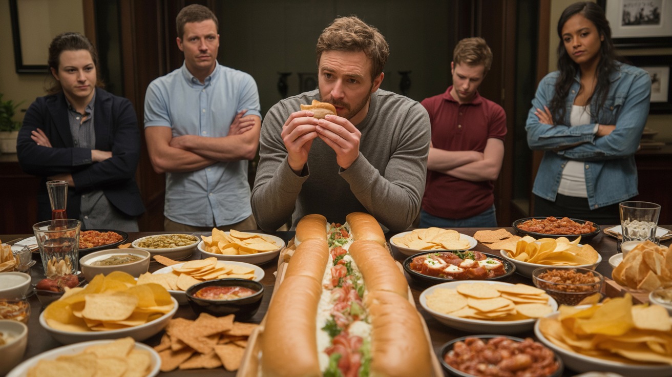 Man Eats 4 Feet Of A 6-Foot Sub At Party, Now His Friends Are Furious!