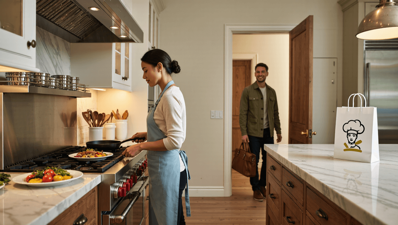 Wife Lets Husband Pay for “Chef Meals,” But She’s the One Cooking Them