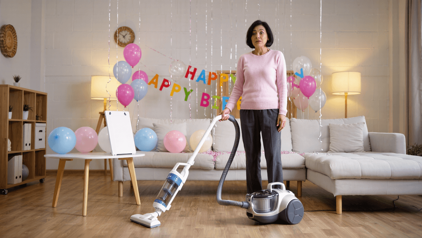 Husband Shocks Wife by Gifting a Vacuum for Her 50th Birthday Husband Shocks Wife by Gifting a Vacuum for Her 50th Birthday