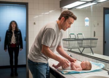 Dad Enters Women’s Restroom To Change His Baby’s Diaper, Chaos Ensues When One Woman Loses It