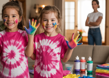 Mom Sends Kids To Dad’s House In Bright Tie-Dye After Discovering He’s Selling Their Clothes