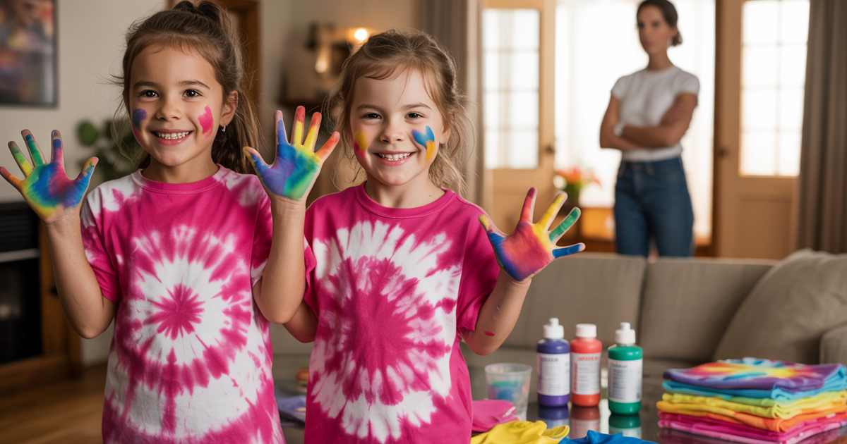 Mom Sends Kids To Dad’s House In Bright Tie-Dye After Discovering He’s Selling Their Clothes