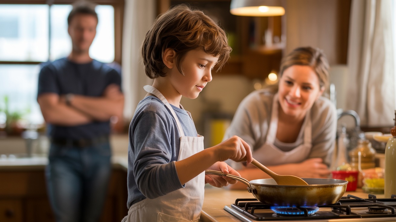 Mom Lets Her Son Cook His Own Dinner, But Her Boyfriend Thinks She’s Spoiling Him