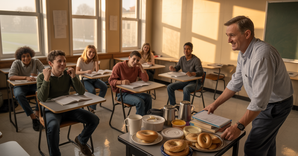 School Cancels AP Calculus Breakfast Tradition, So Teacher Gives A One-Question Final And Turns In-School Suspension Into A Bagel Party