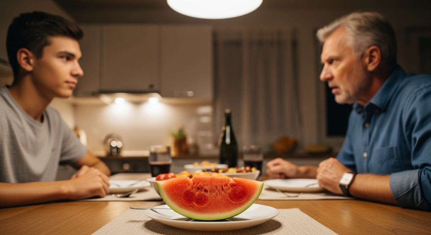 Student Supporting Family Gets Scolded by Unemployed Stepdad for Eating His Own Watermelon