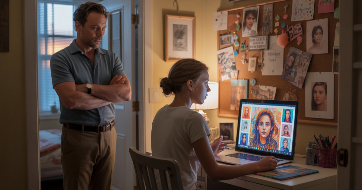 Father Punishes Daughter After She Refuses To Delete Art That Doesn’t Include His New Family