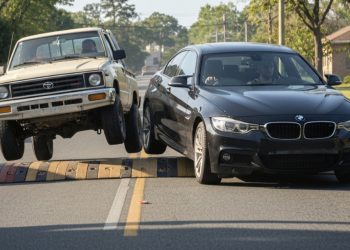 A Tailgating Driver Met His Match When a Truck Driver Encountered a Massive Speed Bump