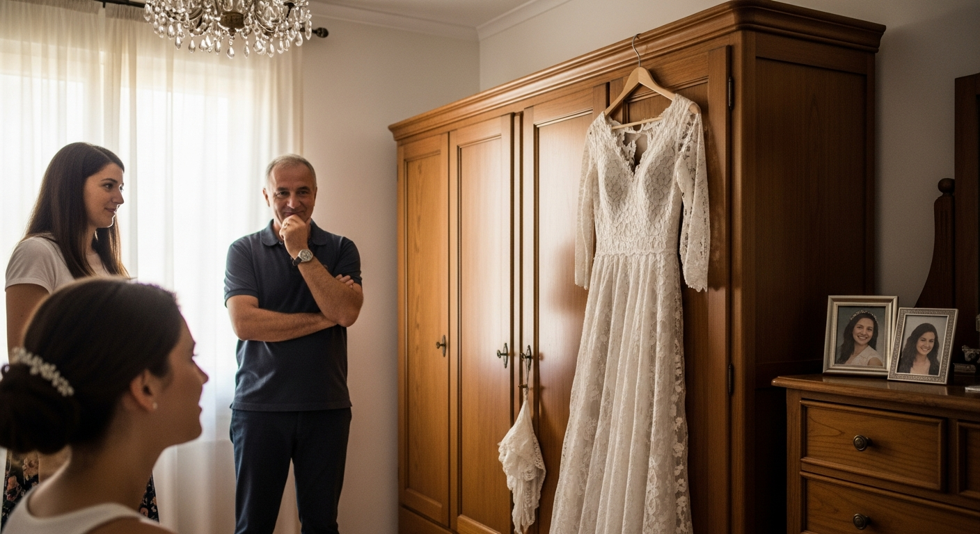 A Dad Chooses to Preserve His Late Wife’s Wedding Dress Instead of Letting it Be Repurposed