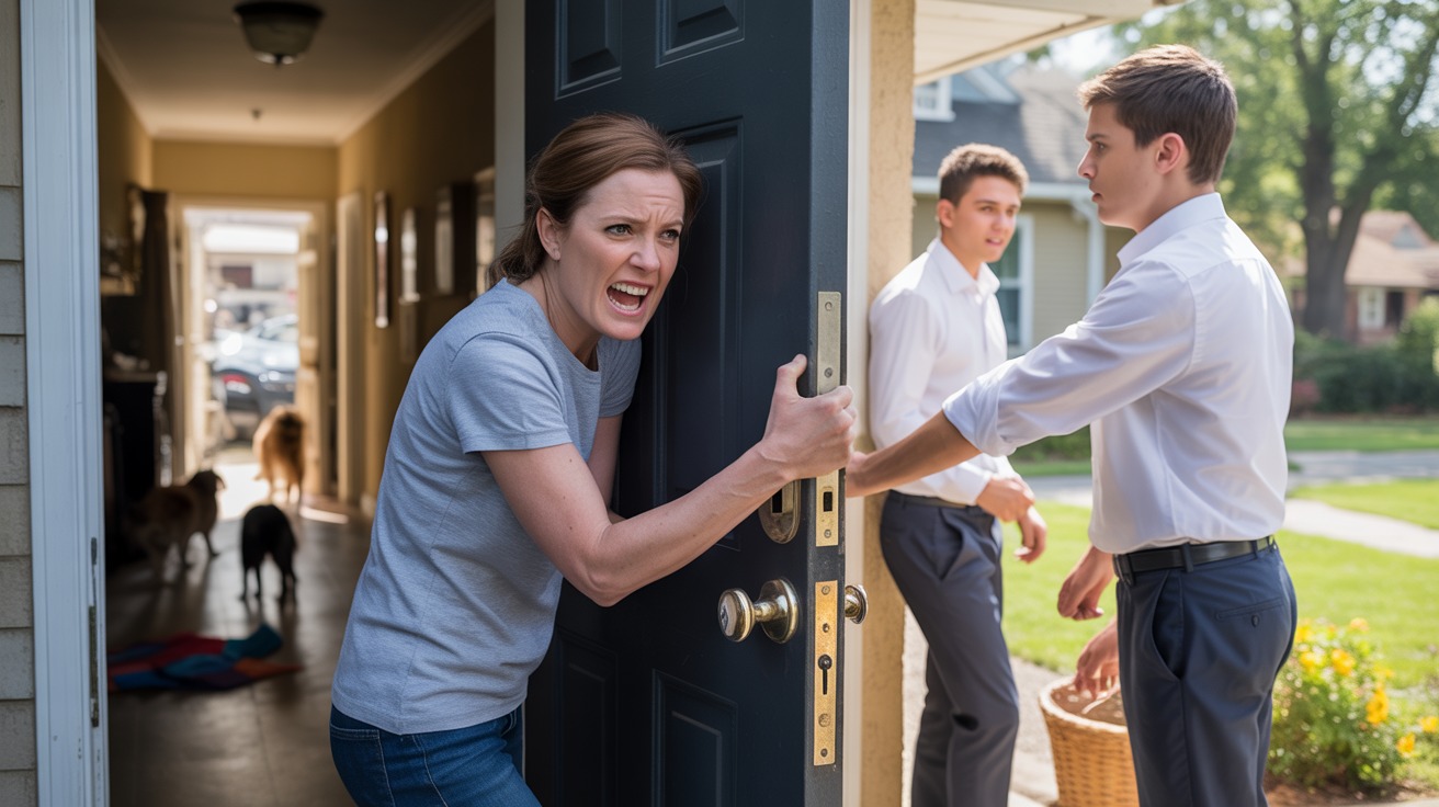 Woman Loses It After Missionaries Wake Her Teething Toddler From A Hard-Won Nap