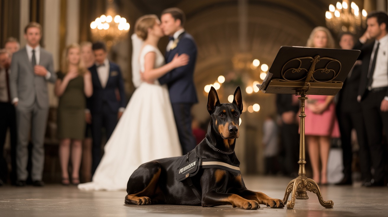 Woman Kicked Out of Wedding For Bringing Her Dobermann Service Dog, Should She Have Left Him Behind? Woman Kicked Out of Wedding For Bringing Her Dobermann Service Dog, Should She Have Left Him Behind?