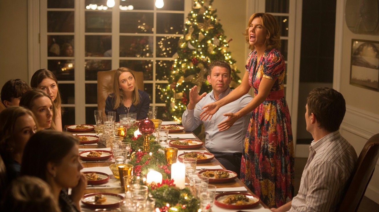 Woman Snaps At Christmas Dinner After Husband Comments On Her Post-Baby Body, Family Watches In Shock Woman Snaps At Christmas Dinner After Husband Comments On Her Post-Baby Body, Family Watches In Shock