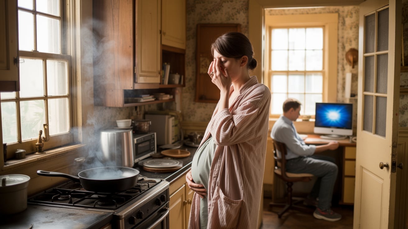 Pregnant Wife Begs Husband to Stop Burning Breakfast After Smoke Fills the House - He Says She’s “Too Sensitive”