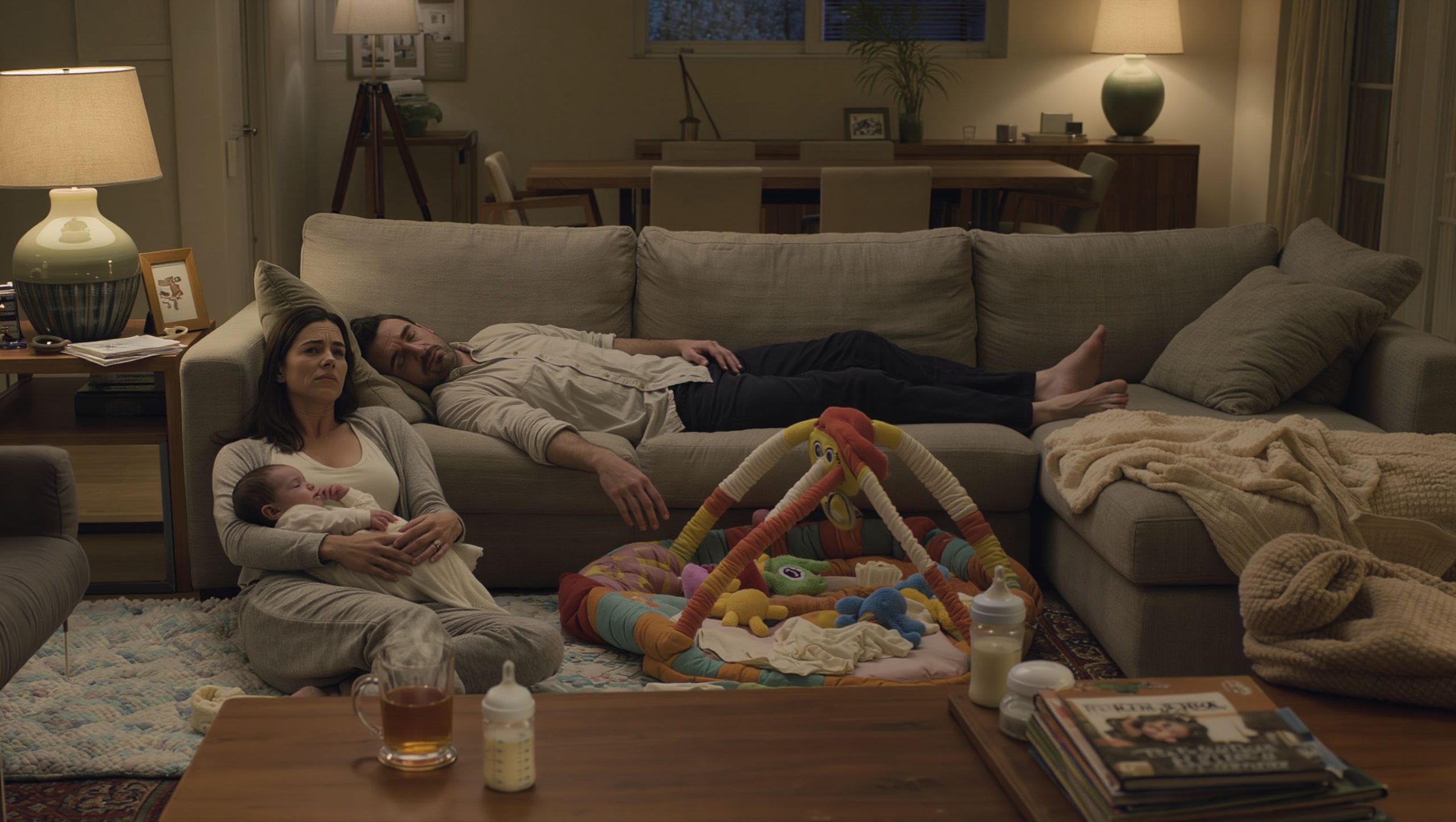 Exhausted Dad Takes Long Nap, Leaving Sick Wife Alone With Newborn Baby Exhausted Dad Takes Long Nap, Leaving Sick Wife Alone With Newborn Baby