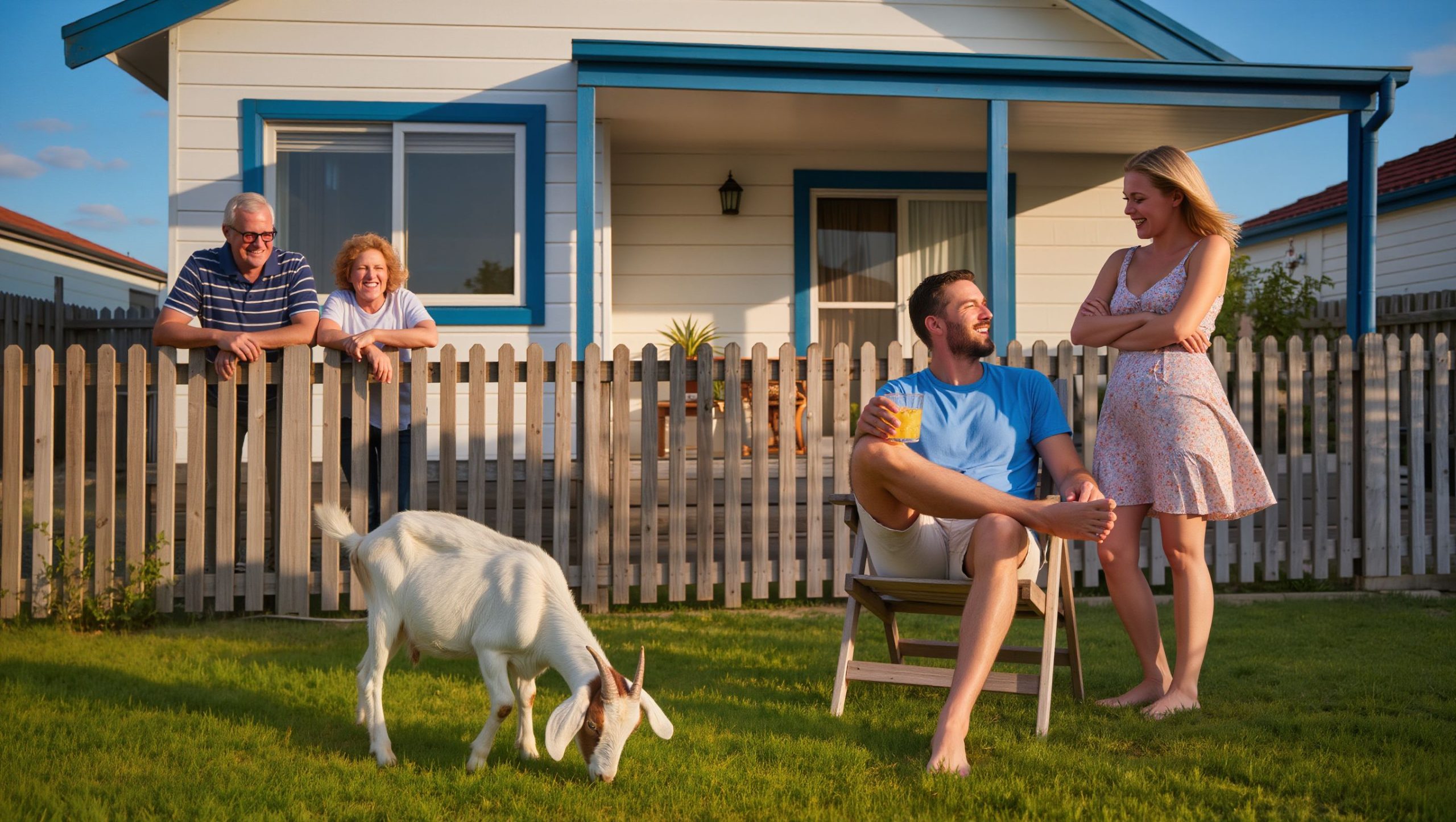 Wife Once Tipped Lawnmower Into Lake, Husband Hires Goat To Do The Job Instead