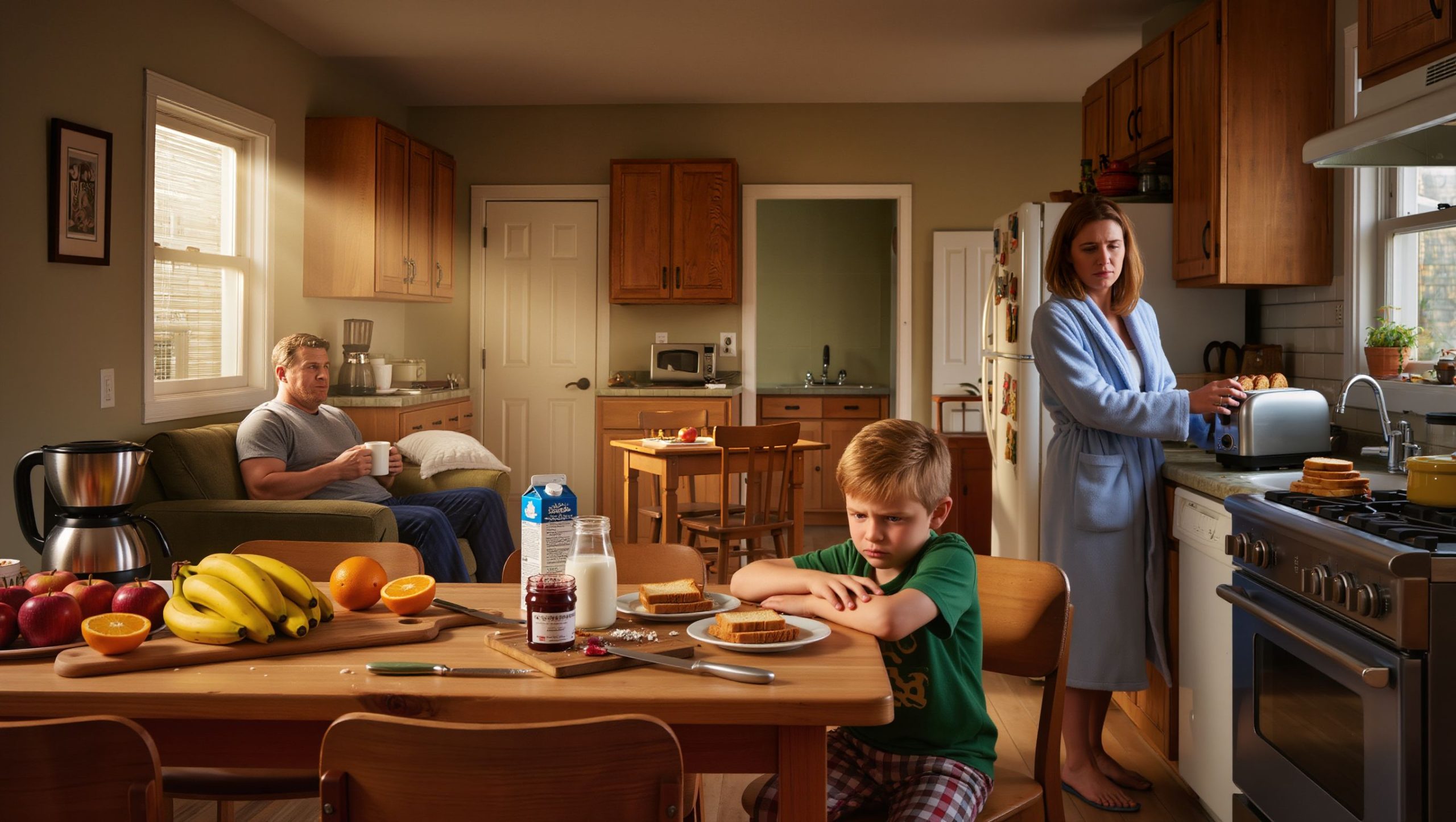 Wife Suddenly Changes Family Breakfast Plan, Husband Refuses To Cook, Leaving Son Sobbing