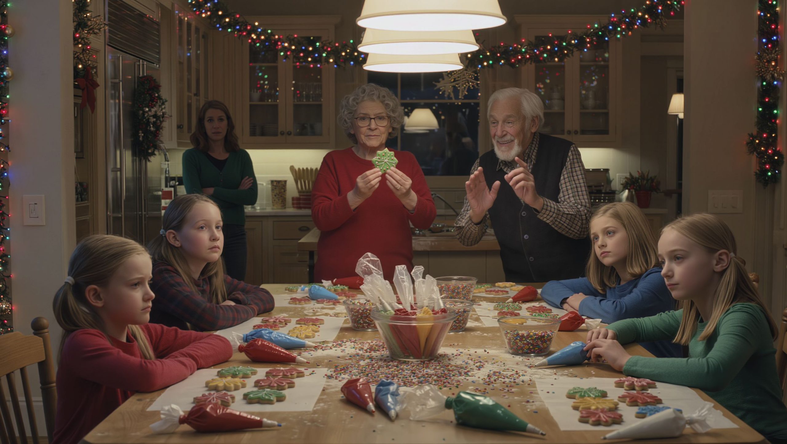 Mom Fusses As Grandfather Awards Grandmother Prize In Grandkids' Cookie Decorating Contest