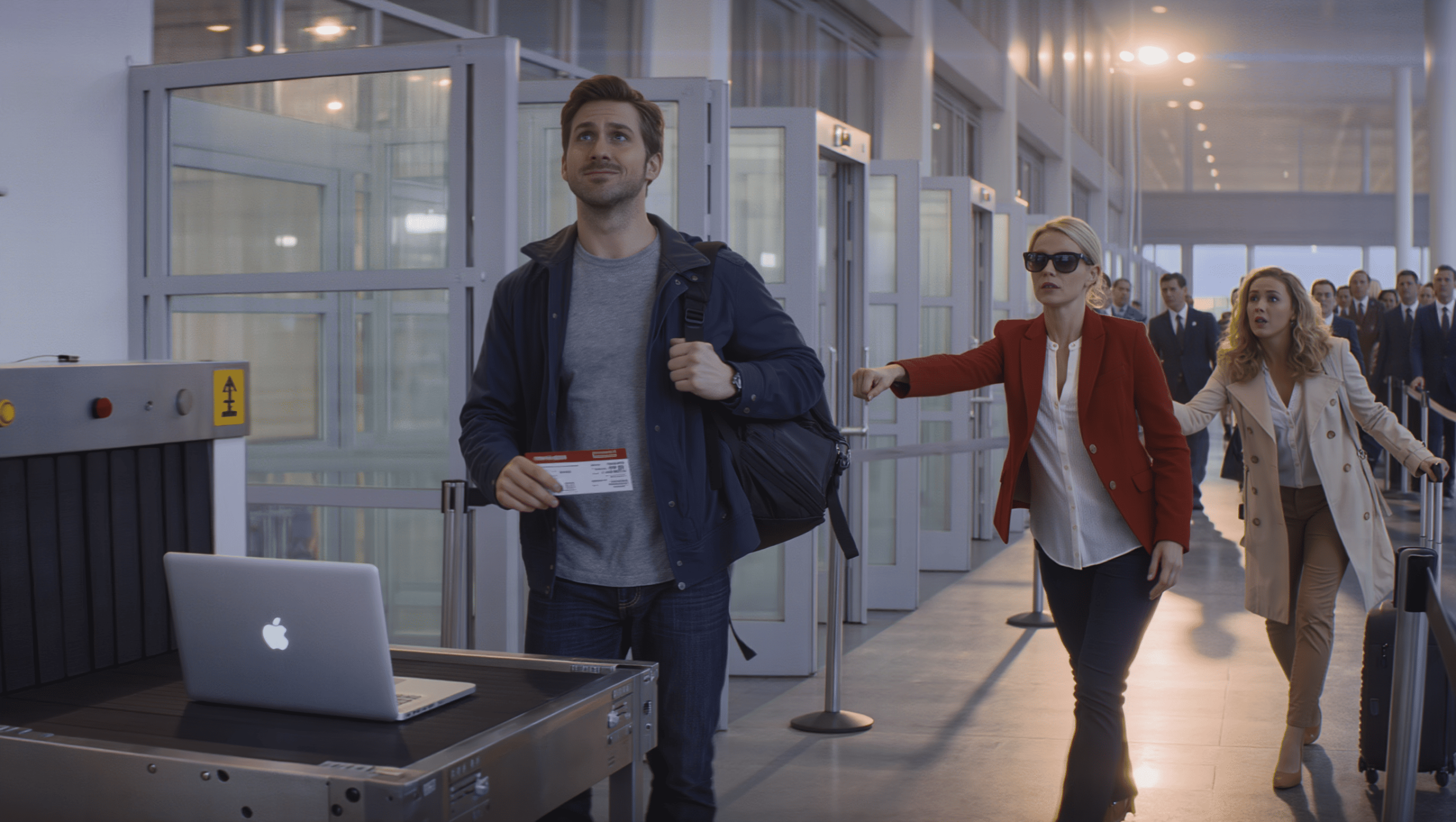 Fellow Traveler Watches Rude Woman Lose Laptop At Airport Security After She Shoves Past In Line