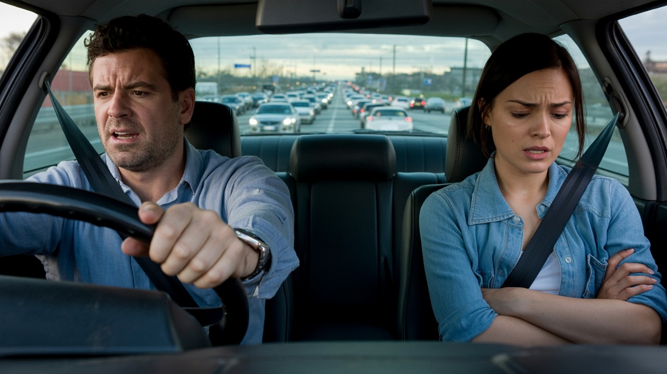 Husband Deceives Wife Into Riding His Commute, Refuses to Let Her Leave Car