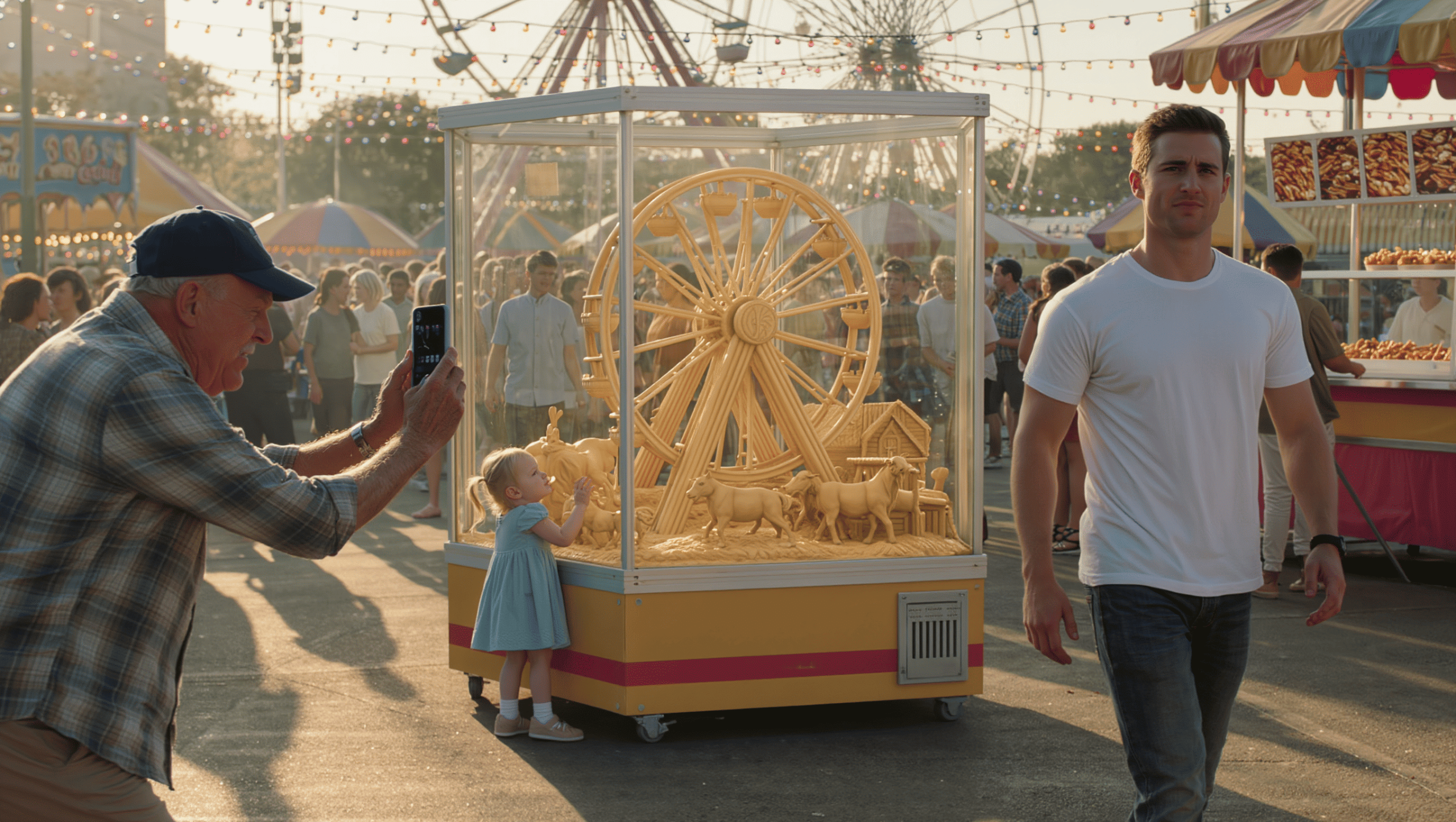 Old Man Yells At Tiny Girl Over Butter Sculpture Video, Stranger Steps In And Makes Him Regret It Instantly