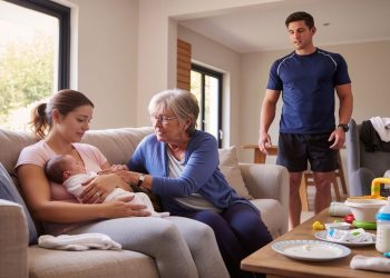 Grandma Supports Exhausted Daughter-In-Law By Confronting Lazy Son Over Newborn Neglect Duties