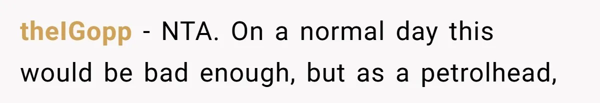 theIGopp − NTA. On a normal day this would be bad enough, but as a petrolhead,