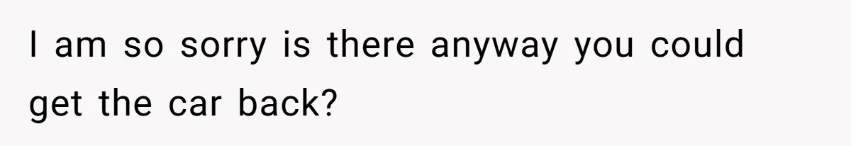 I am so sorry is there anyway you could get the car back?